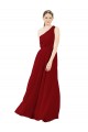 Sleeveless Burgundy One Shoulder Chiffon A-Line Bridal Party Dress / Evening Dress Brisbane