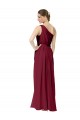 Sleeveless Burgundy One Shoulder Chiffon A-Line Bridal Party Dress / Evening Dress Brisbane