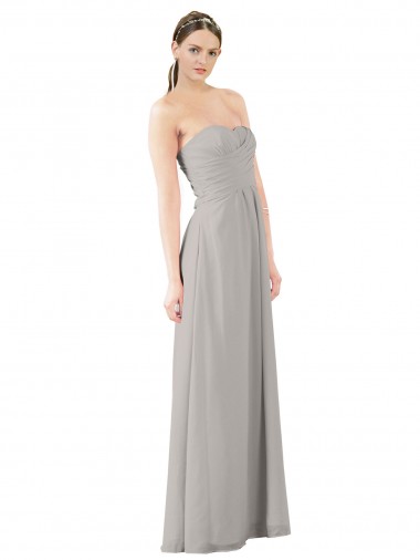 Sleeveless Oyster Silver Sweetheart Soft Chiffon A-Line Bridesmaid Dress Brisbane