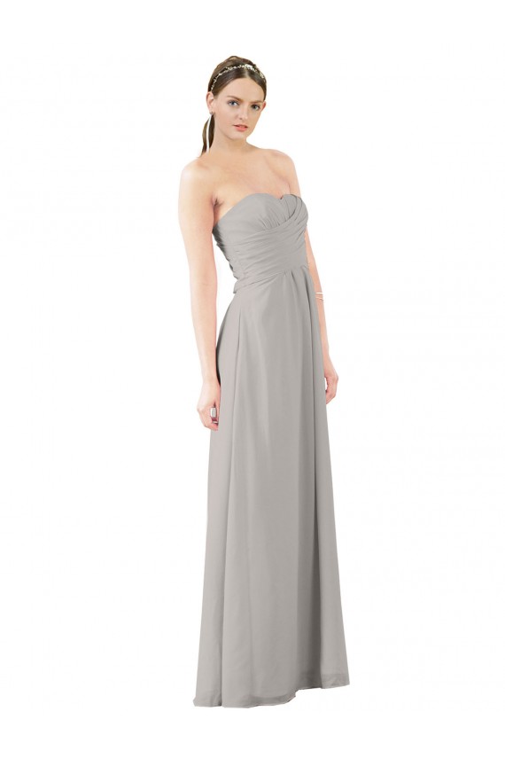 Sleeveless Oyster Silver Sweetheart Soft Chiffon A-Line Bridesmaid Dress Brisbane