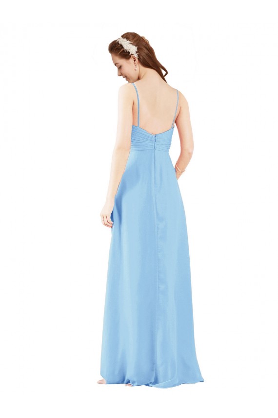 Sleeveless V-Neck Low Back Soft Chiffon Sheath Bridesmaid Dress Brisbane