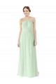 Sleeveless Sage Halter Neck Soft Chiffon A-Line Bridesmaid Dress Brisbane