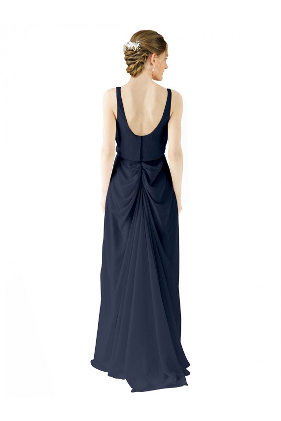 Sleeveless Scoop Neck Open Back Soft Chiffon A-Line Bridesmaid Dress Brisbane