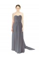 Sleeveless Slate Grey Sweetheart Open Back Chiffon A-Line Bridesmaid Dress / Evening Dress Brisbane