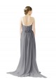 Sleeveless Slate Grey Sweetheart Open Back Chiffon A-Line Bridesmaid Dress / Evening Dress Brisbane