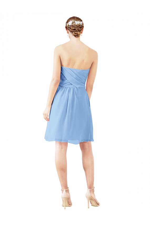 Sleeveless Periwinkle Sweetheart Open Back Soft Chiffon A-Line Bridesmaid Dress Brisbane