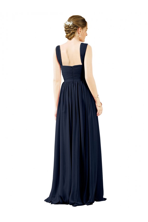 Sleeveless Square Neck Open Back Soft Chiffon A-Line Bridesmaid Dress Brisbane
