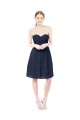 Sleeveless Dark Navy Sweetheart Open Back Soft Chiffon A-Line Bridesmaid Dress Brisbane