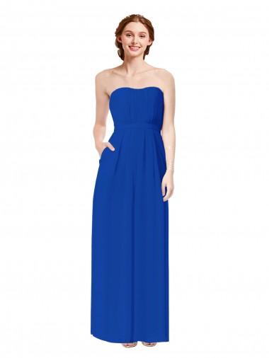 Sleeveless Sweetheart Open Back Soft Chiffon Sheath Bridesmaid Dress Brisbane