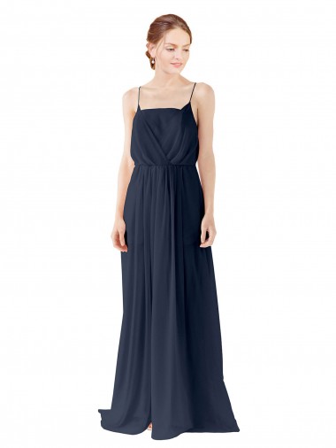 Sleeveless Spaghetti straps Open Back Chiffon A-Line Bridesmaid Dress / Evening Gowns Brisbane