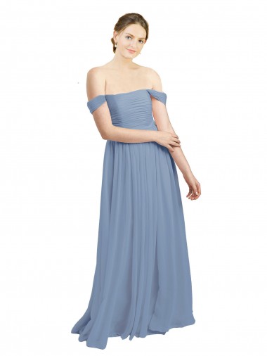 Sleeveless Off the Shoulder Open Back Soft Chiffon A-Line Formal Dress / Bridesmaid Dress Brisbane