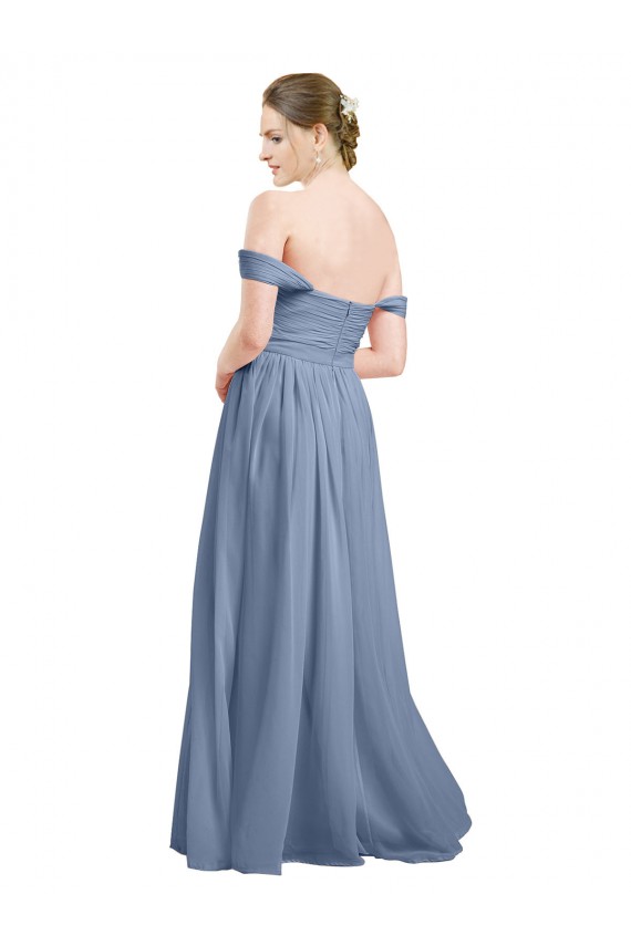 Sleeveless Off the Shoulder Open Back Soft Chiffon A-Line Formal Dress / Bridesmaid Dress Brisbane