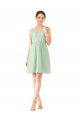 Sleeveless Sage V-Neck Soft Chiffon A-Line Bridesmaid Dress Brisbane