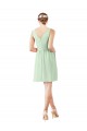 Sleeveless Sage V-Neck Soft Chiffon A-Line Bridesmaid Dress Brisbane