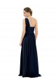 Sleeveless Dark Navy One Shoulder Chiffon A-Line Bridal Party Dress / Evening Dress Brisbane