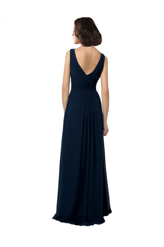 Sleeveless V-Neck V-Back Chiffon A-Line Bridal Party Dress Brisbane