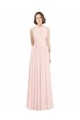 Sleeveless Pink Halter Neck Keyhole Back Soft Chiffon A-Line Bridesmaid Dress Brisbane