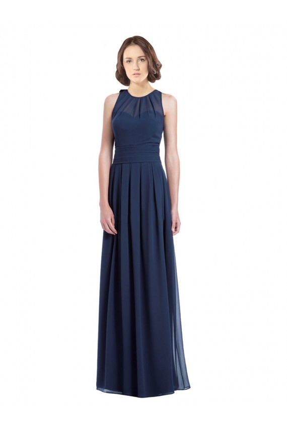 Sleeveless Halter Neck Keyhole Back Chiffon A-Line Bridesmaid Dress Brisbane