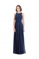 Sleeveless Halter Neck Keyhole Back Chiffon A-Line Bridesmaid Dress Brisbane