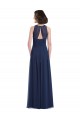 Sleeveless Halter Neck Keyhole Back Chiffon A-Line Bridesmaid Dress Brisbane