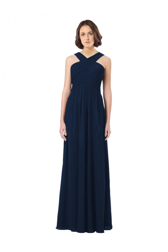 Sleeveless Off the Shoulder Open Back Chiffon A-Line Bridesmaid Dress Brisbane
