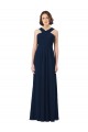 Sleeveless Off the Shoulder Open Back Chiffon A-Line Bridesmaid Dress Brisbane