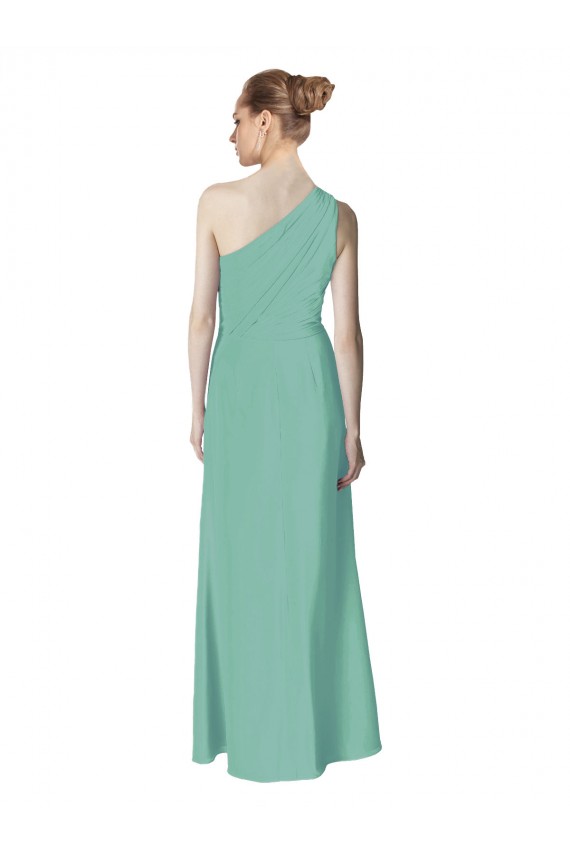 Sleeveless Jade One Shoulder Soft Chiffon A-Line Bridesmaid Dress Brisbane
