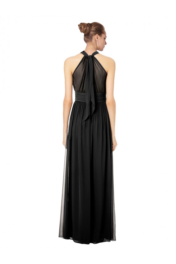 Sleeveless Hunter Halter Neck Keyhole Back Soft Chiffon A-Line Bridesmaid Dress Brisbane
