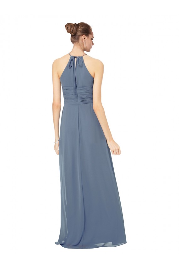 Sleeveless Midnight Green Spaghetti Straps Soft Chiffon A-Line Bridesmaid Dress Brisbane