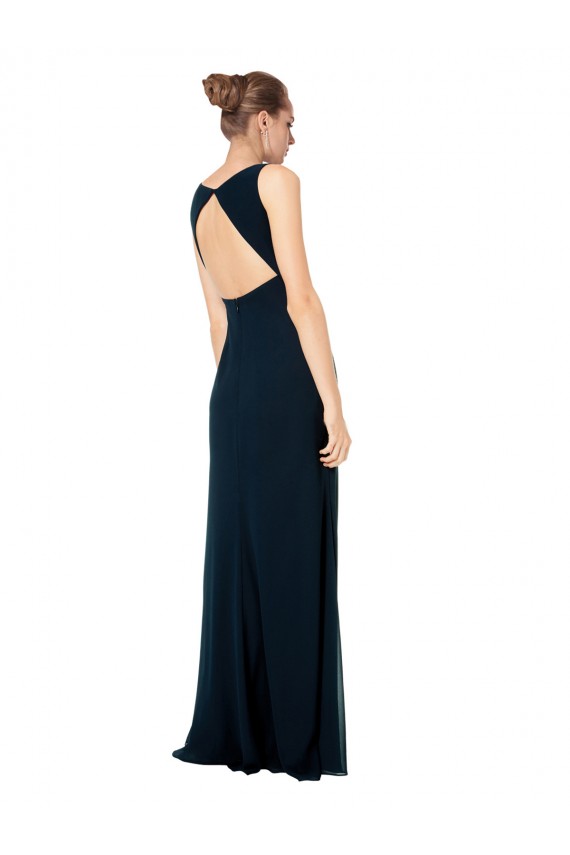 Sleeveless Midnight Green V-Neck Soft Chiffon A-Line Bridesmaid Dress Brisbane