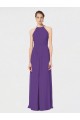 Sleeveless Plum Purple Spaghetti Straps Criss Cross Back Soft Chiffon A-Line Bridesmaid Dress Brisbane