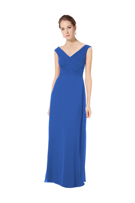 Sleeveless Off the Shoulder Open Back Soft Chiffon A-Line Bridesmaid Dresses Brisbane