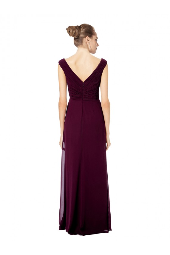 Sleeveless Off the Shoulder Open Back Soft Chiffon A-Line Bridesmaid Dresses Brisbane