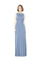 Sleeveless Bateau Neck Open Back Soft Chiffon A-Line Bridesmaid Dress Brisbane