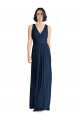 Sleeveless Dark Navy V-Neck Chiffon A-Line Bridesmaid Dress Brisbane