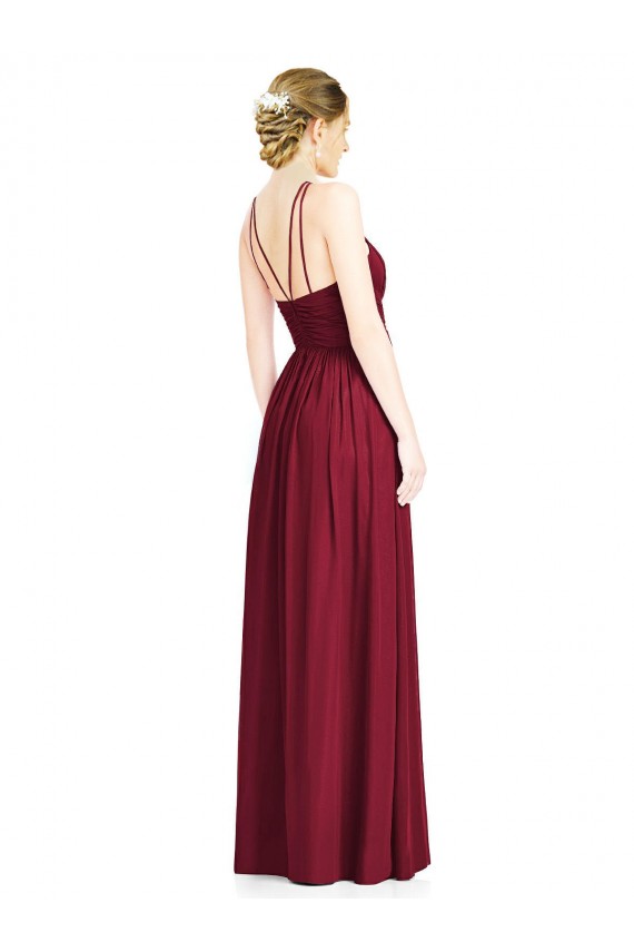 Sleeveless Halter Neck Open Back Chiffon A-Line Formal Dress / Bridesmaid Dress Brisbane