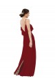 Sleeveless Scoop Neck V-Back Soft Chiffon Sheath Bridesmaid Dress Brisbane