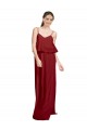 Sleeveless Spaghetti Straps Criss Cross Open Back Chiffon A-Line Bridesmaid Dress Brisbane