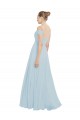 Sleeveless Sea Glass Off the Shoulder Soft Chiffon A-Line Evening Dress / Bridesmaid Dress Brisbane