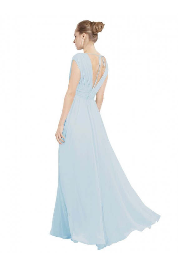 Sleeveless Sea Glass V-Neck Soft Chiffon A-Line Bridesmaid Dress Brisbane