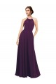 Sleeveless Grape Halter Neck Keyhole Back Chiffon A-Line Bridesmaid Dress / Evening Dress Brisbane
