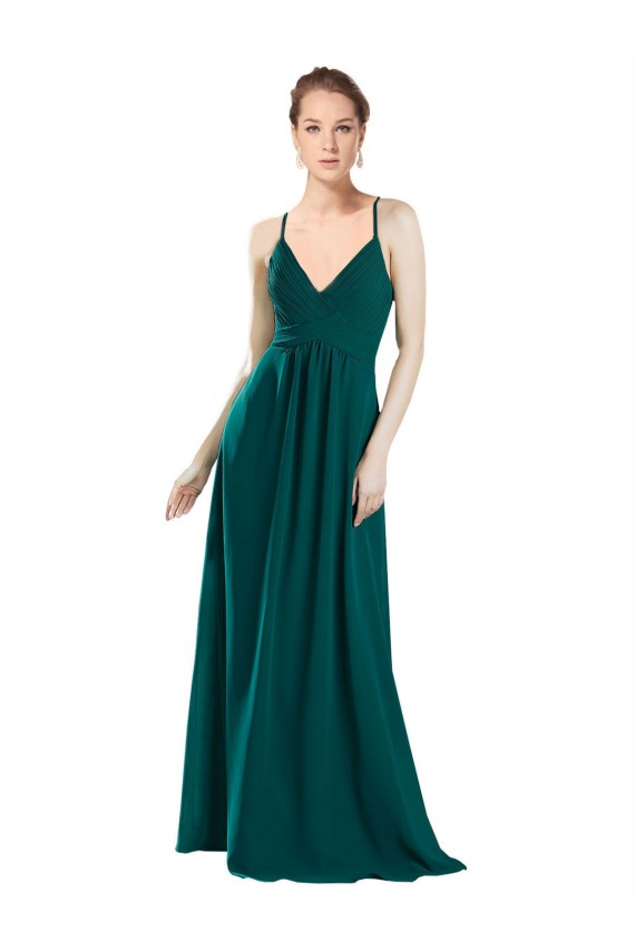 Sleeveless V-Neck Keyhole Back Chiffon A-Line Bridesmaid Dress / Evening Dress Brisbane
