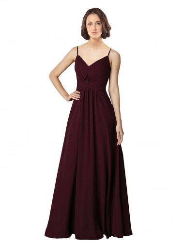 Sleeveless V-Neck Soft Chiffon A-Line Bridesmaid Gown Brisbane