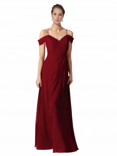 Sleeveless Burgundy Sweetheart Chiffon A-Line Bridesmaid Dress / Evening Dress Brisbane