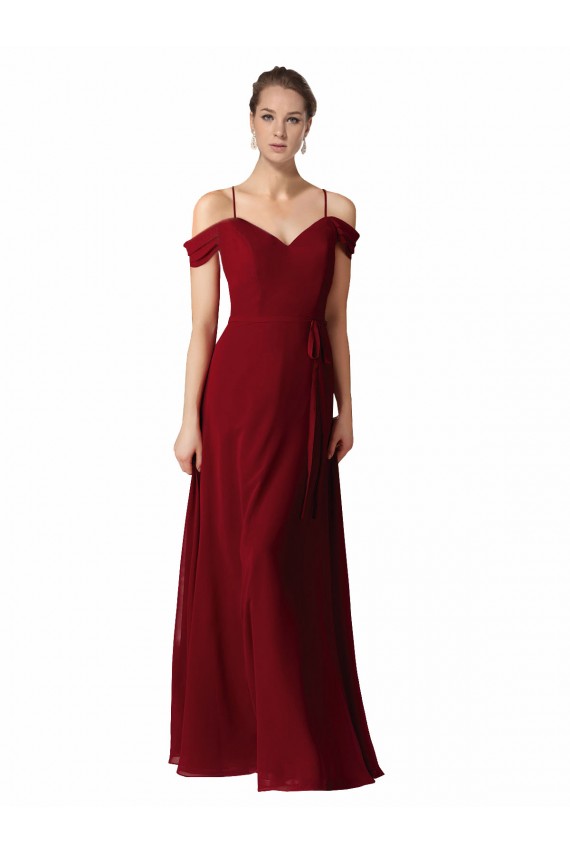 Sleeveless Burgundy Sweetheart Chiffon A-Line Bridesmaid Dress / Evening Dress Brisbane