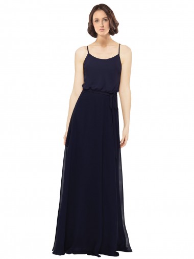Sleeveless Scoop Neck Soft Chiffon Sheath Bridal Party Dress Brisbane