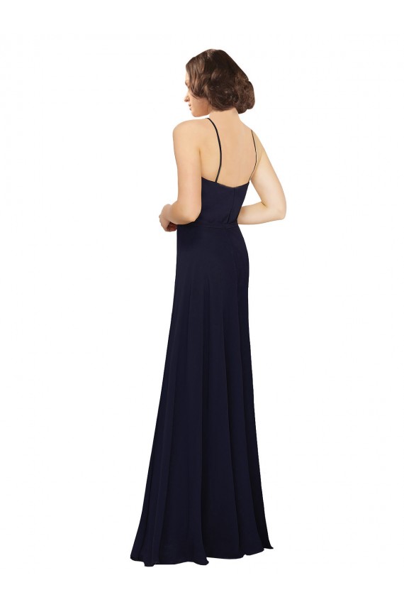 Sleeveless Scoop Neck Soft Chiffon Sheath Bridal Party Dress Brisbane