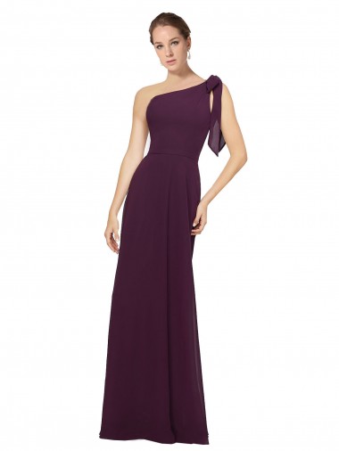 Sleeveless One Shoulder Soft Chiffon A-Line Bridesmaid Dresses Brisbane