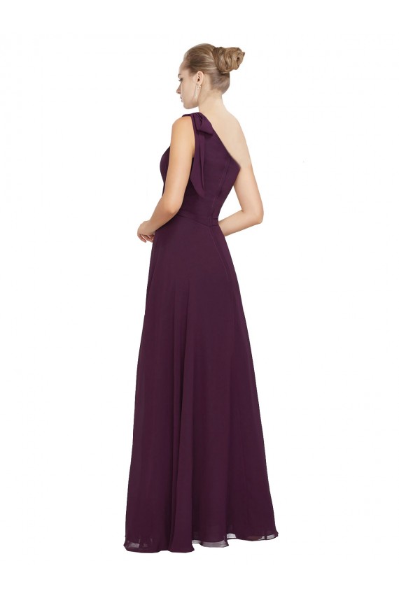 Sleeveless One Shoulder Soft Chiffon A-Line Bridesmaid Dresses Brisbane