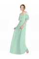 Sleeveless Mint Green Off the Shoulder Soft Chiffon A-Line Bridesmaid Dress Brisbane